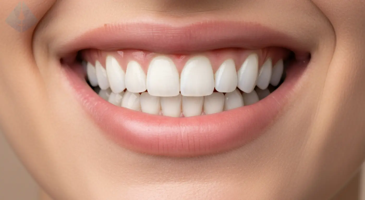 Primer plano del resultado natural y estético de una sonrisa transformada con carillas de porcelana de alta calidad