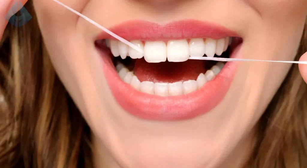 Demostración de la técnica correcta para usar hilo dental y realizar una limpieza interproximal efectiva para la salud de las encías