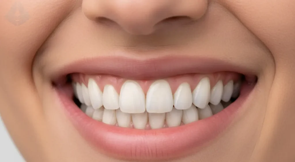 Primer plano de una sonrisa perfecta y de aspecto natural lograda con implantes dentales de porcelana en nuestra clínica de NJ