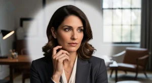 Una mujer mostrando preocupación por una de las señales silenciosas que indican la necesidad de una revisión dental inmediata.