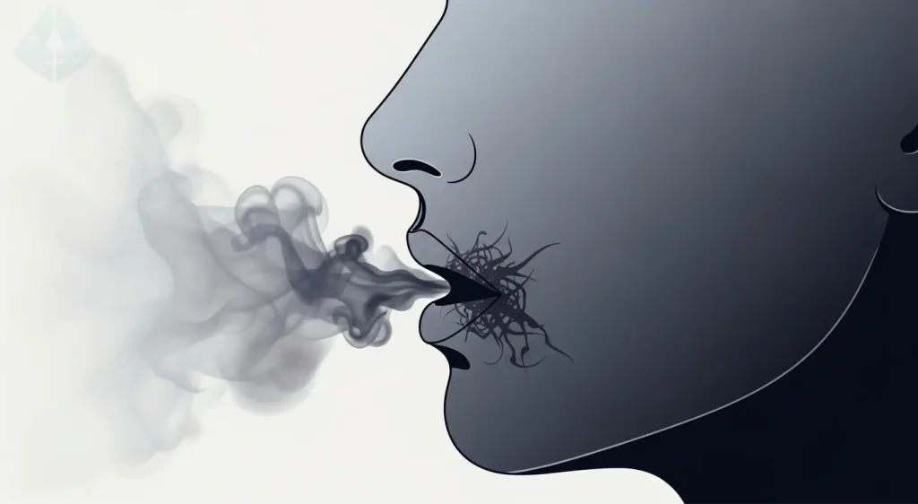 Ilustración del mal aliento como un signo de infección dental oculta, común en NJ.